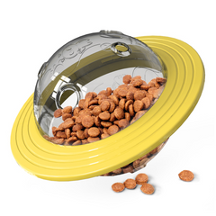 Brinquedo interativo para cães e gatos com dispenser de ração PetDisk Amarelo BI - 01