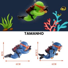 Boneco Flutuante Mergulhador para Aquário A - Mergulhador aquario - 01