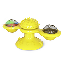 Brinquedo interativo para gatos com compartimento para catnip SpinBalls